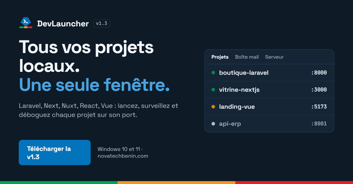 DevLauncher 1.3 : l’outil tout-en-un pour gérer et déboguer vos projets web en local