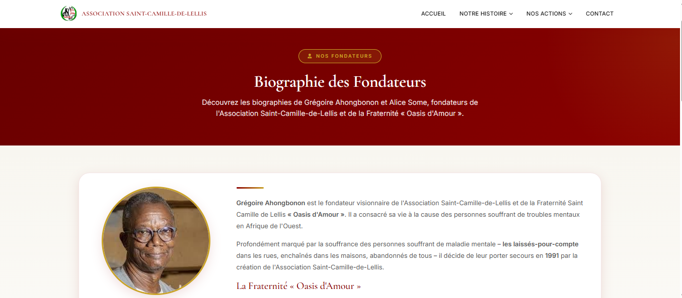 Site Web - Association Saint-Camille de Lellis - Aperçu 2