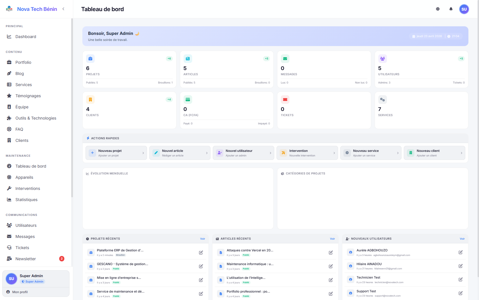 Plateforme ERP de Gestion d'Entreprise - Aperçu 1